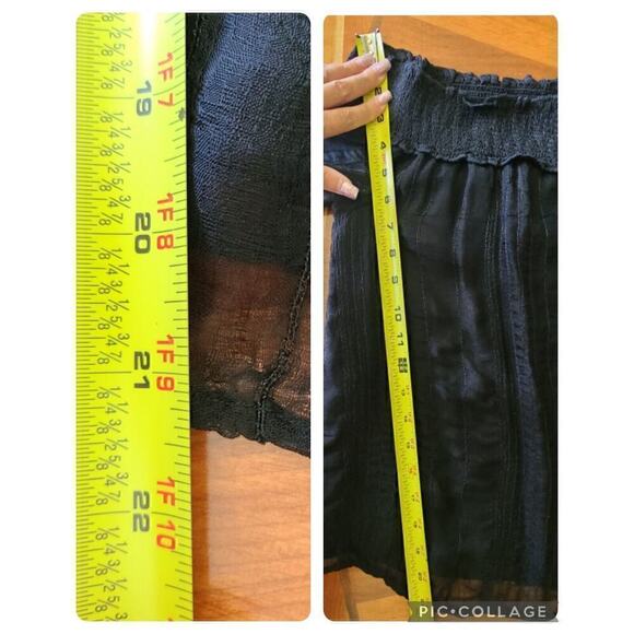 American Eagle Sheer Whimsigoth Top Small Goth Fairy Boho Black Bell Sleeve - Picture 12 of 12